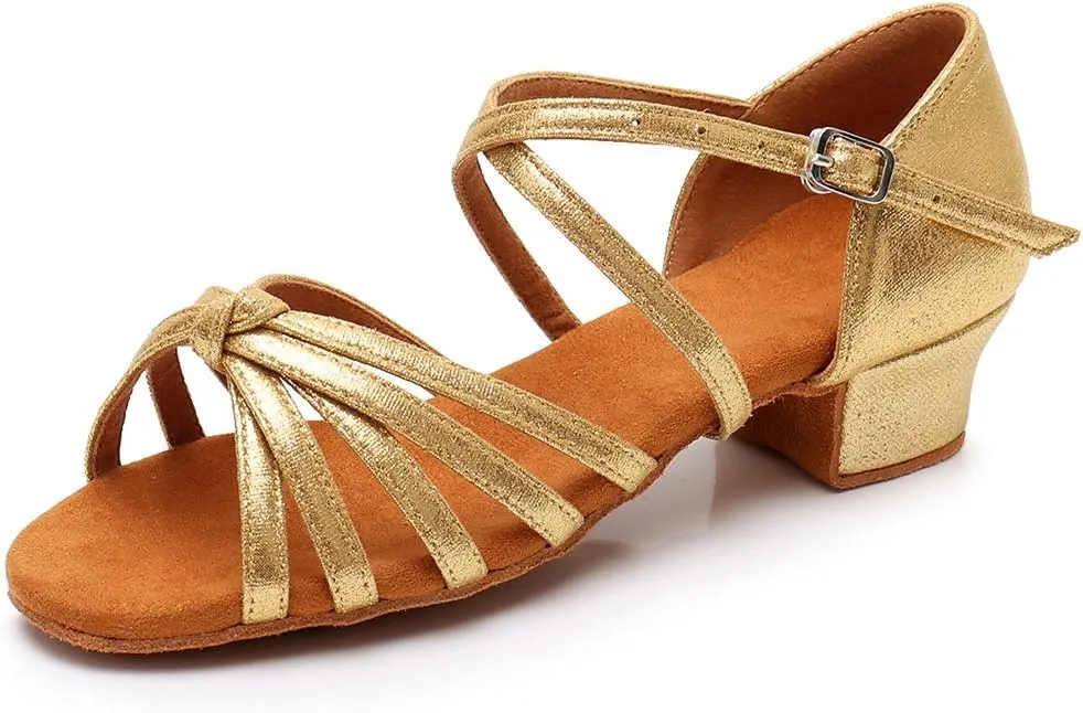 HIPPOSEUS Girls' Standard Latin Dance Shoes Low Heel 3.5CM,Model U1203