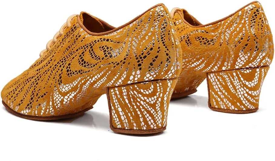 HIPPOSEUS Women's Latin Dance Shoes Closed Toe Ballroom Modern Salsa Dance Practice Shoes Split Sole
