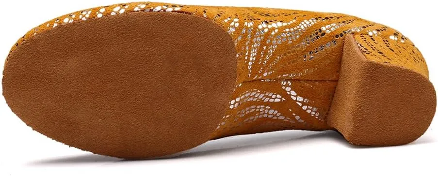 HIPPOSEUS Women's Latin Dance Shoes Closed Toe Ballroom Modern Salsa Dance Practice Shoes Split Sole
