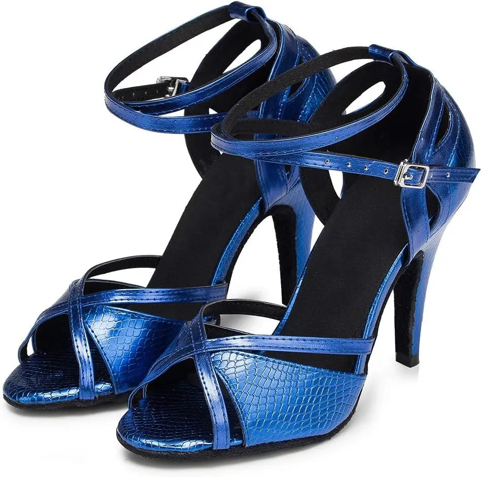 HIPPOSEUS Women's Latin Dance Shoes Glitter Ballroom Wedding Party Dancing Shoes High Heel,Model L035