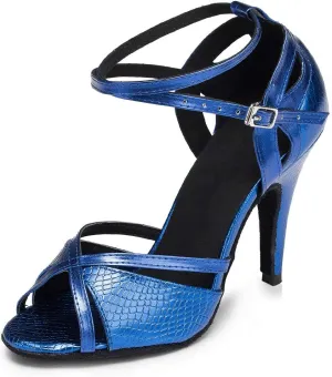 HIPPOSEUS Women's Latin Dance Shoes Glitter Ballroom Wedding Party Dancing Shoes High Heel,Model L035