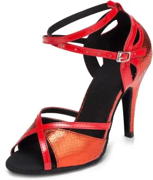 HIPPOSEUS Women's Latin Dance Shoes Glitter Ballroom Wedding Party Dancing Shoes High Heel,Model L035