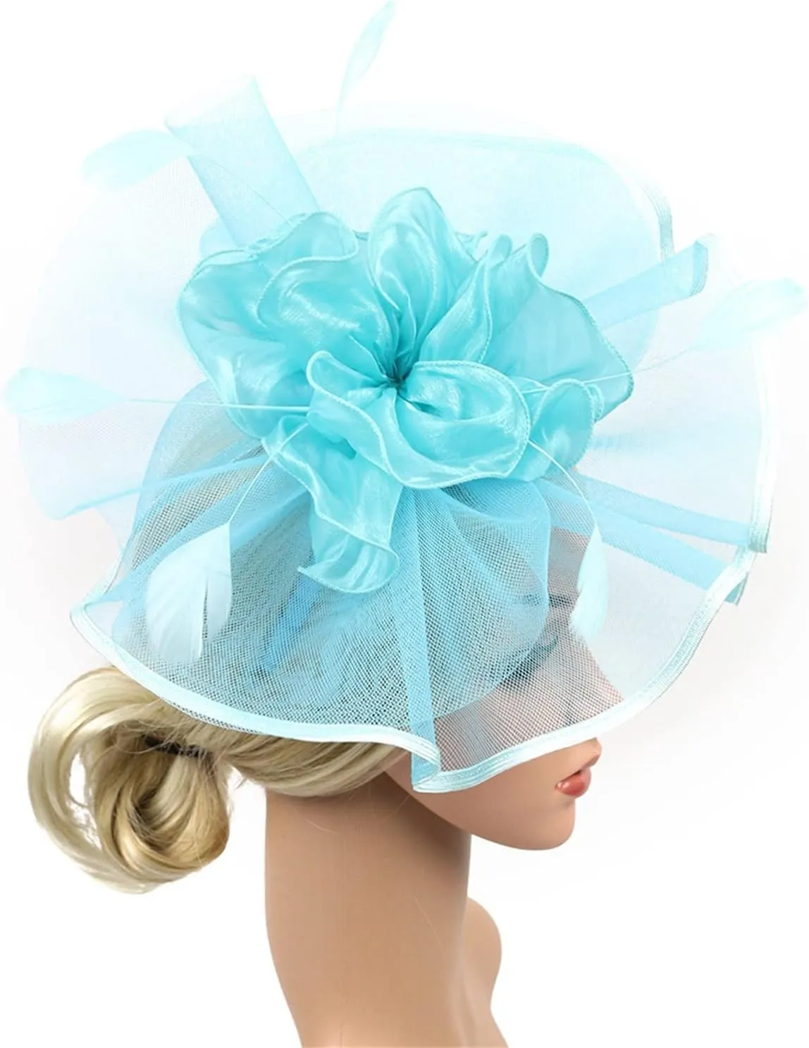 Holiday Fascinators for Women Organza Cocktail Removable Headpiece Church Wedding Tea Party Headband Hair Hoop Clip