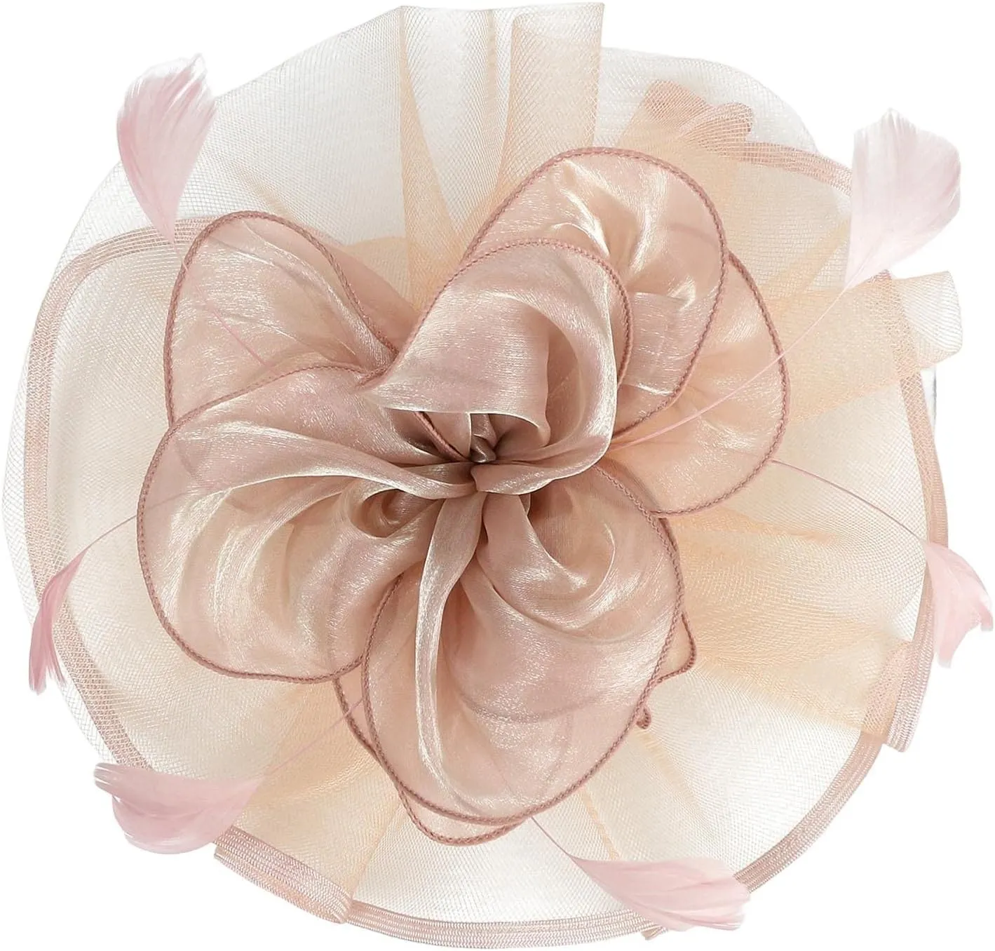 Holiday Fascinators for Women Organza Cocktail Removable Headpiece Church Wedding Tea Party Headband Hair Hoop Clip