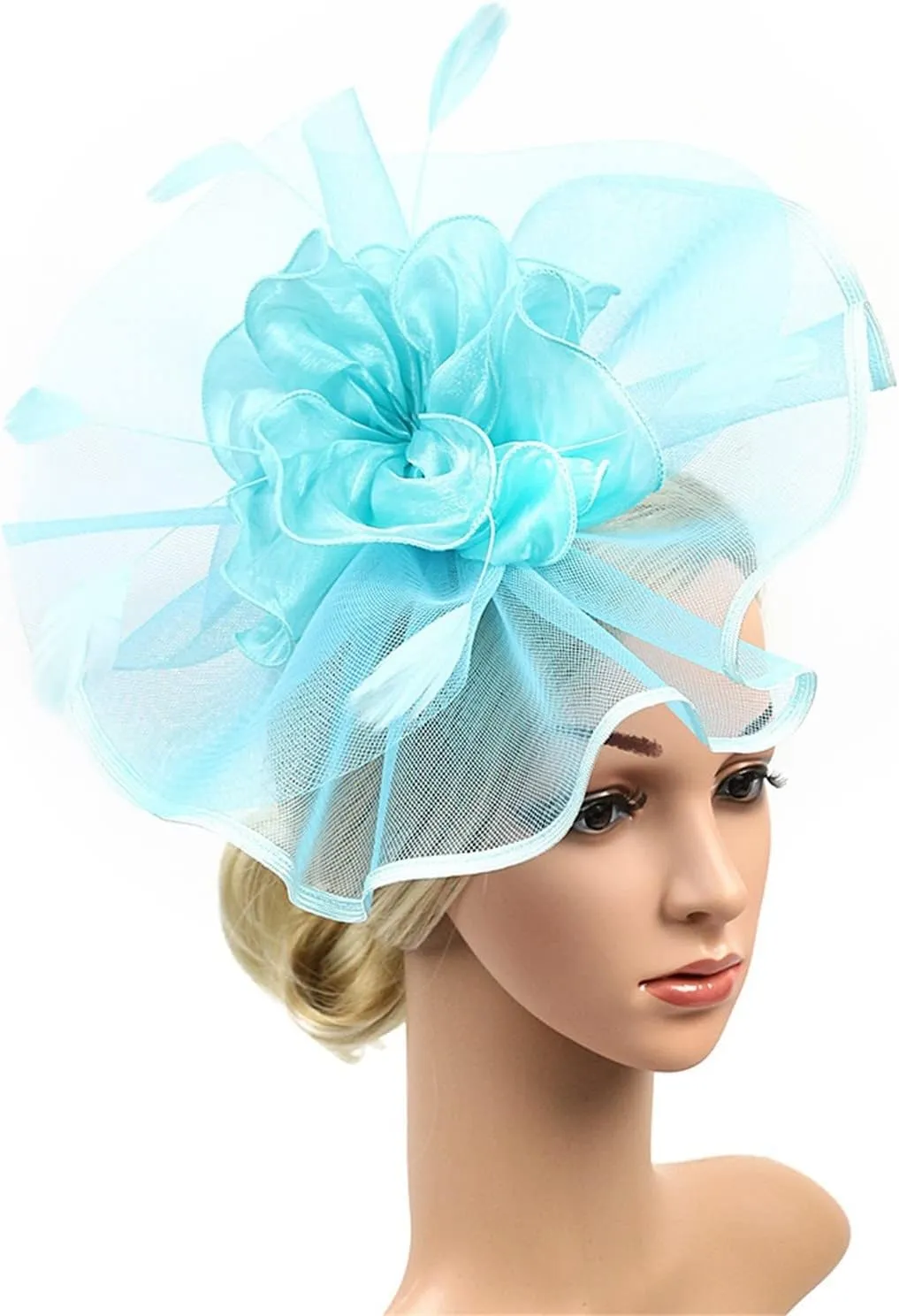 Holiday Fascinators for Women Organza Cocktail Removable Headpiece Church Wedding Tea Party Headband Hair Hoop Clip