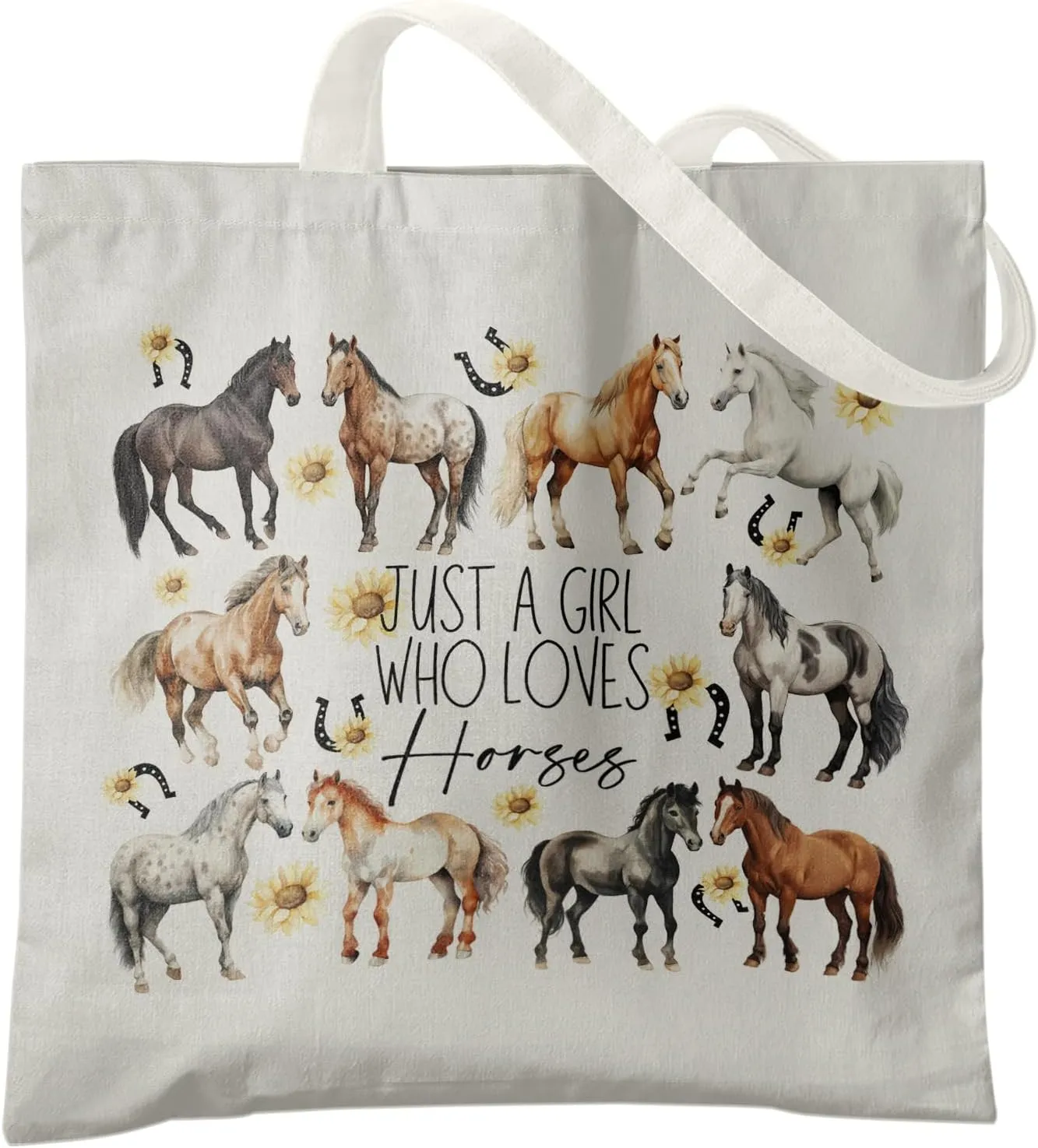 Horse Canvas Tote Bag - Horse Lover Gift, Canvas Shoulder Bag For Women