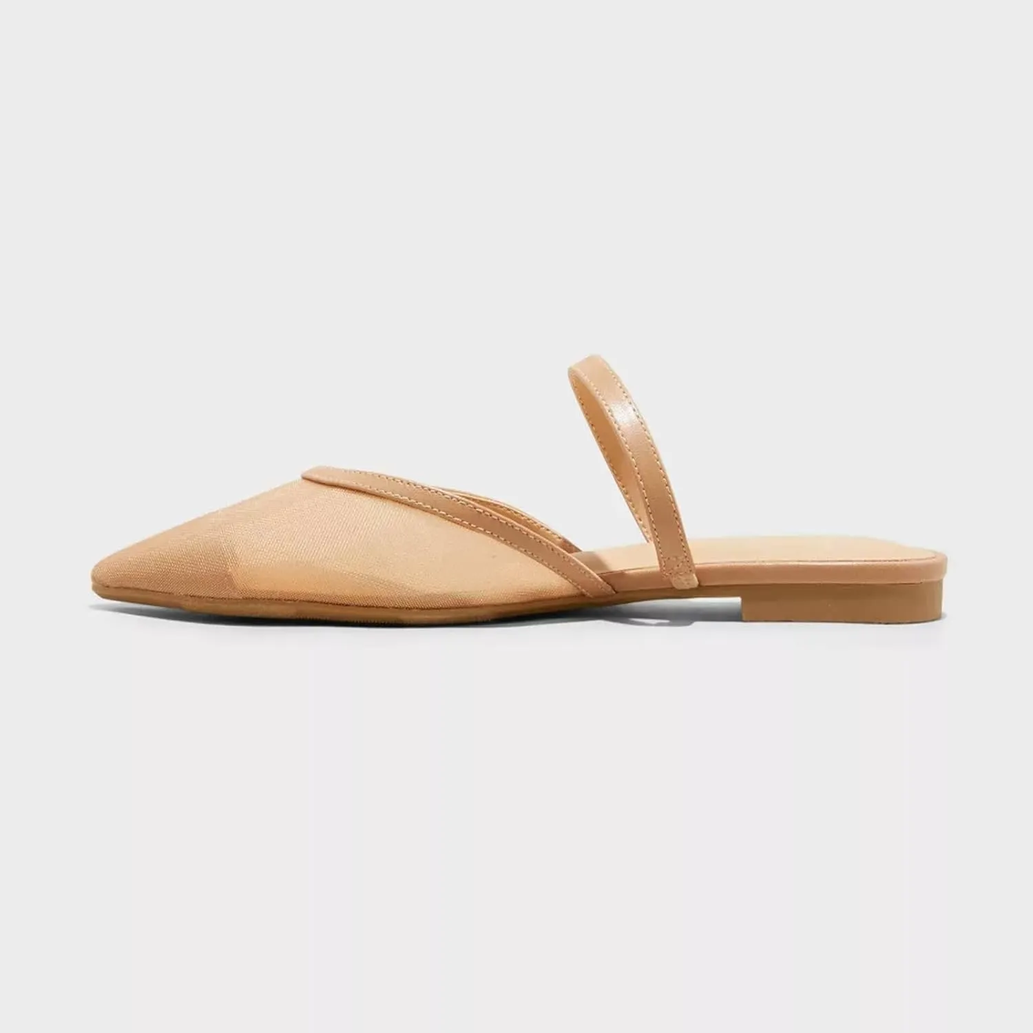 Huntarry Mesh Mule Flats for Women Pointed Toe with Arch Support Memory Foam Insole Casual Dress Comfortable Shoes