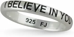 I Believe In You Stackable Band Ring - 925 Sterling Silver - Encouragement Faith - Sterling Silver Rings - Women's Jewelry Gifts - Stylish Accessory