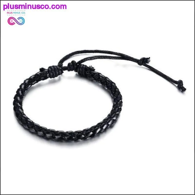Infinity Men Bracelet Genuine Leather Black Hand Chain