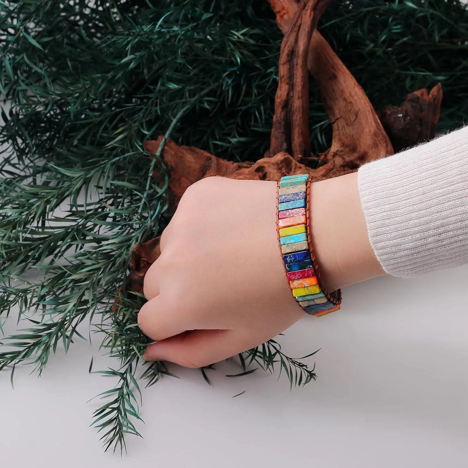 Initial Bracelets for Women, Chakra Bracelets for Women with Stones Bead Bracelet Women Men Boho Friendship Bracelets