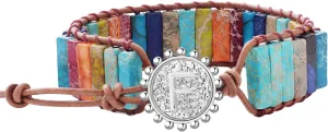Initial Bracelets for Women, Chakra Bracelets for Women with Stones Bead Bracelet Women Men Boho Friendship Bracelets