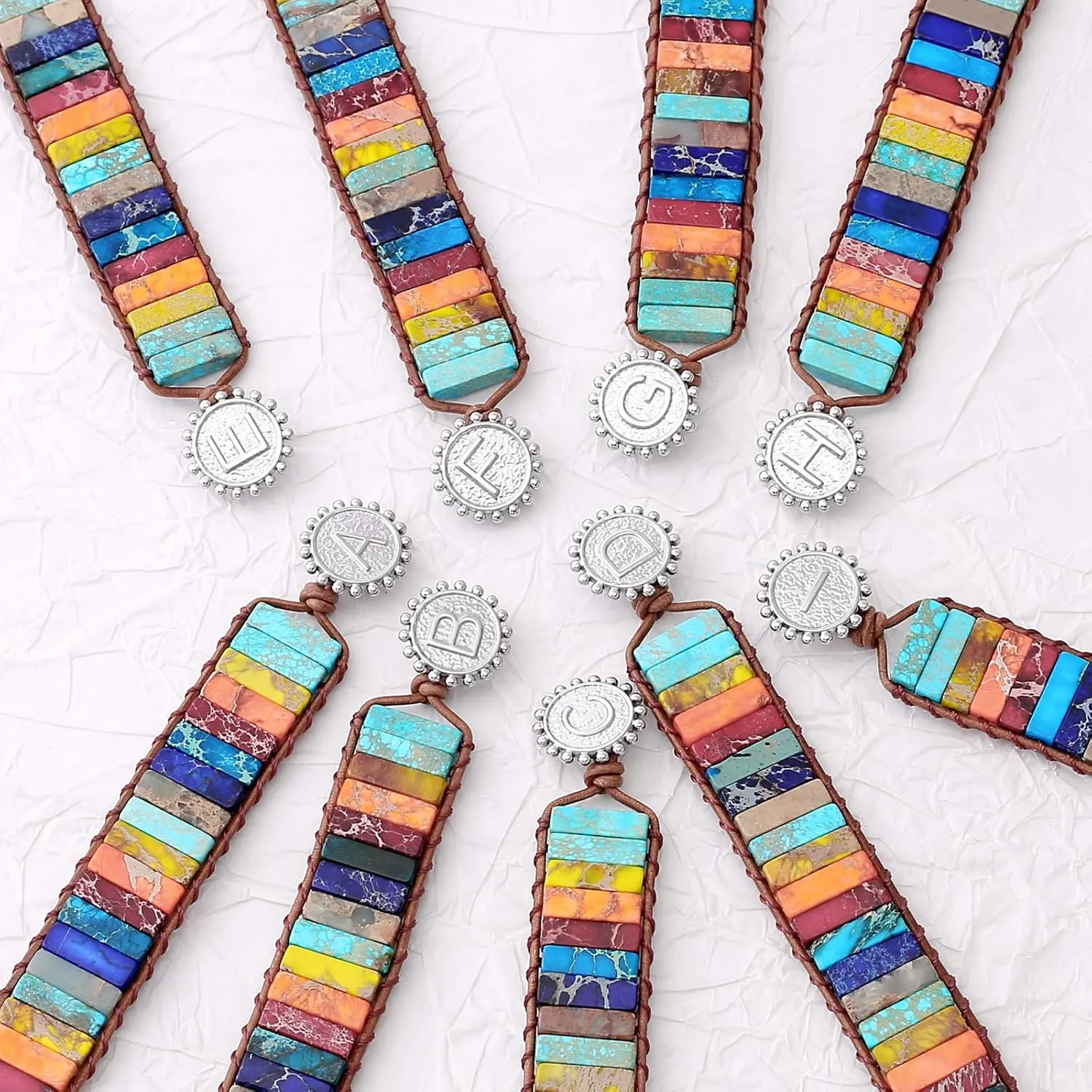 Initial Bracelets for Women, Chakra Bracelets for Women with Stones Bead Bracelet Women Men Boho Friendship Bracelets