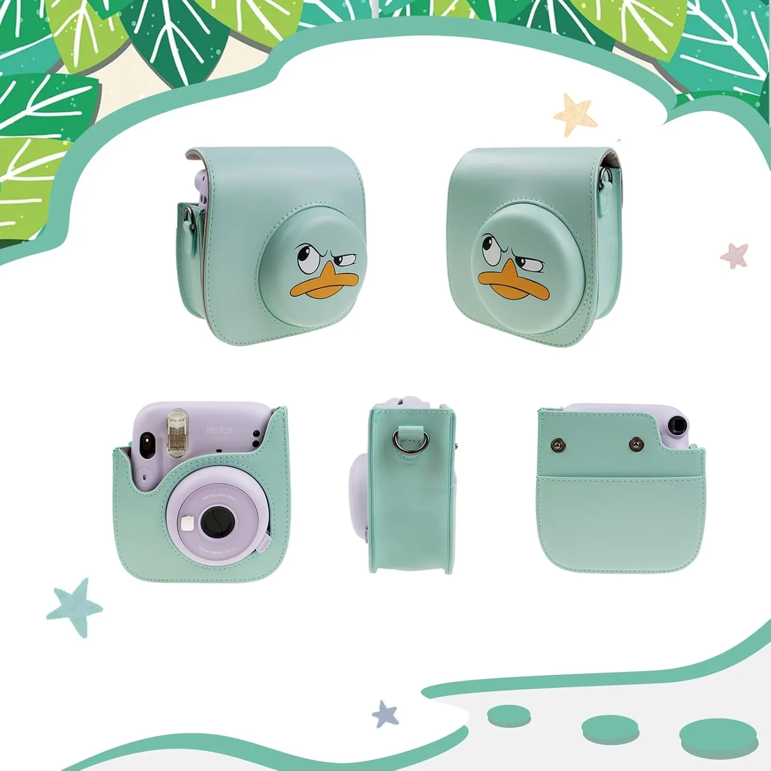 Instant Camera Case Compatible with Instax Mini 11/9/8/8 , PU Leather Bag with Pocket and Adjustable Shoulder Strap
