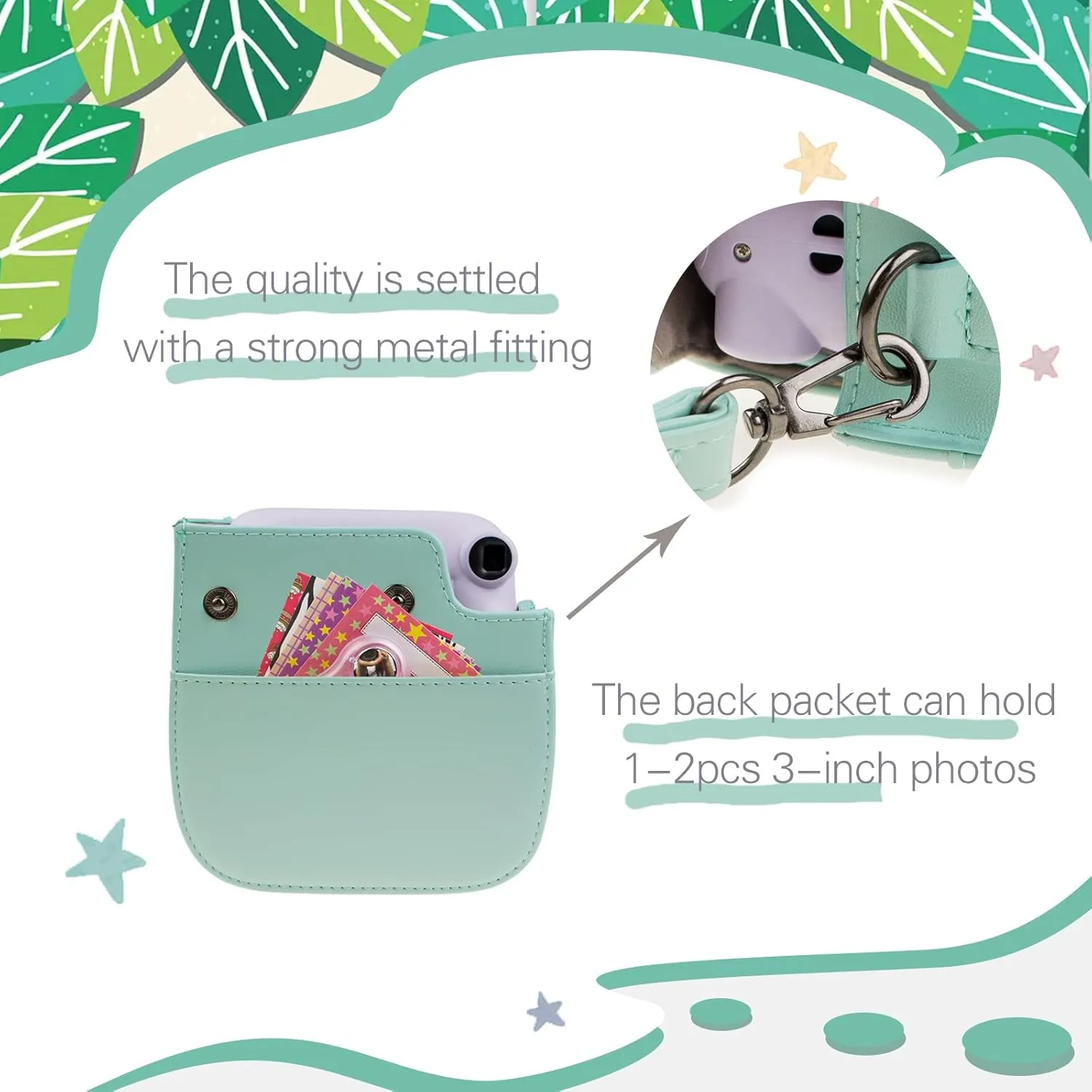 Instant Camera Case Compatible with Instax Mini 11/9/8/8 , PU Leather Bag with Pocket and Adjustable Shoulder Strap