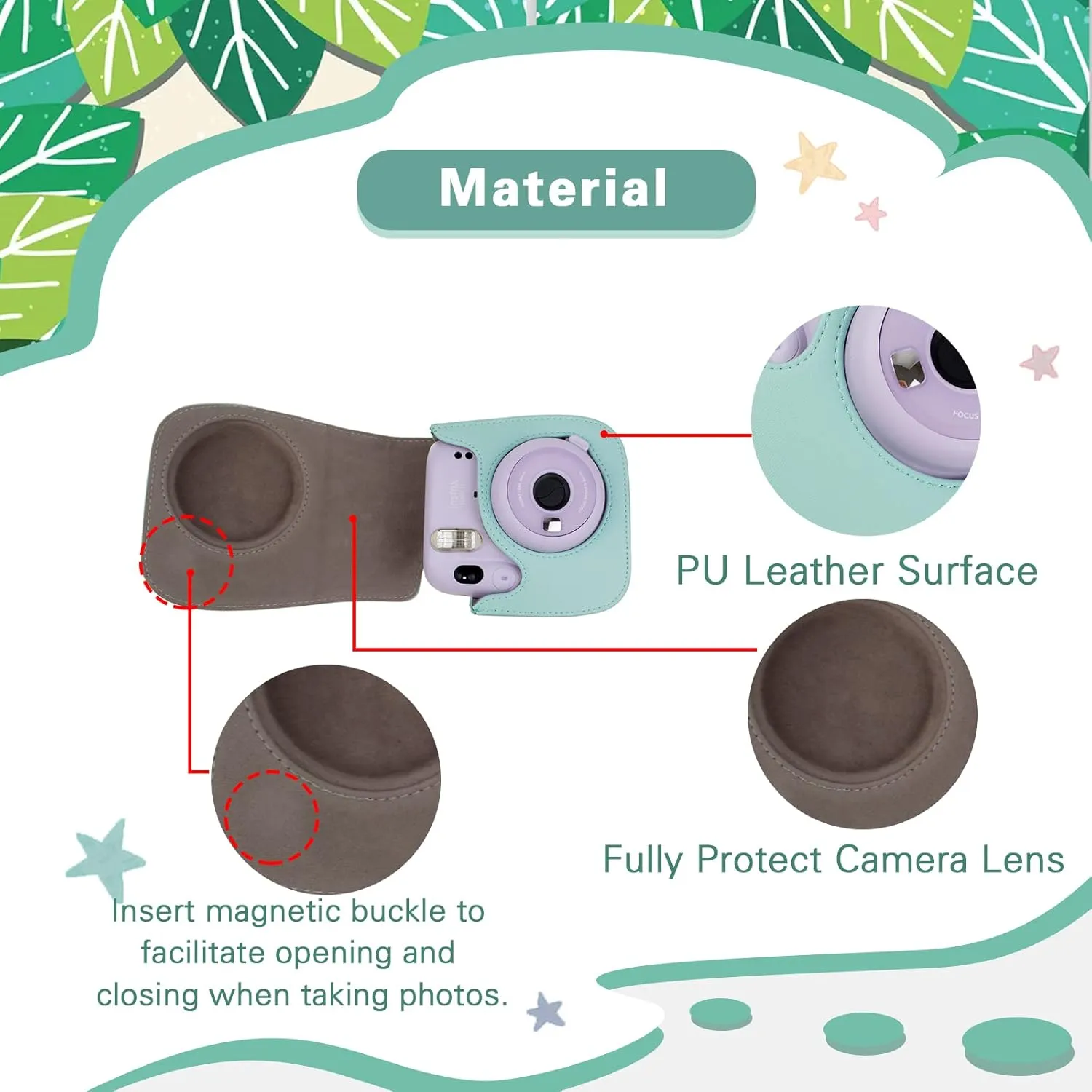 Instant Camera Case Compatible with Instax Mini 11/9/8/8 , PU Leather Bag with Pocket and Adjustable Shoulder Strap