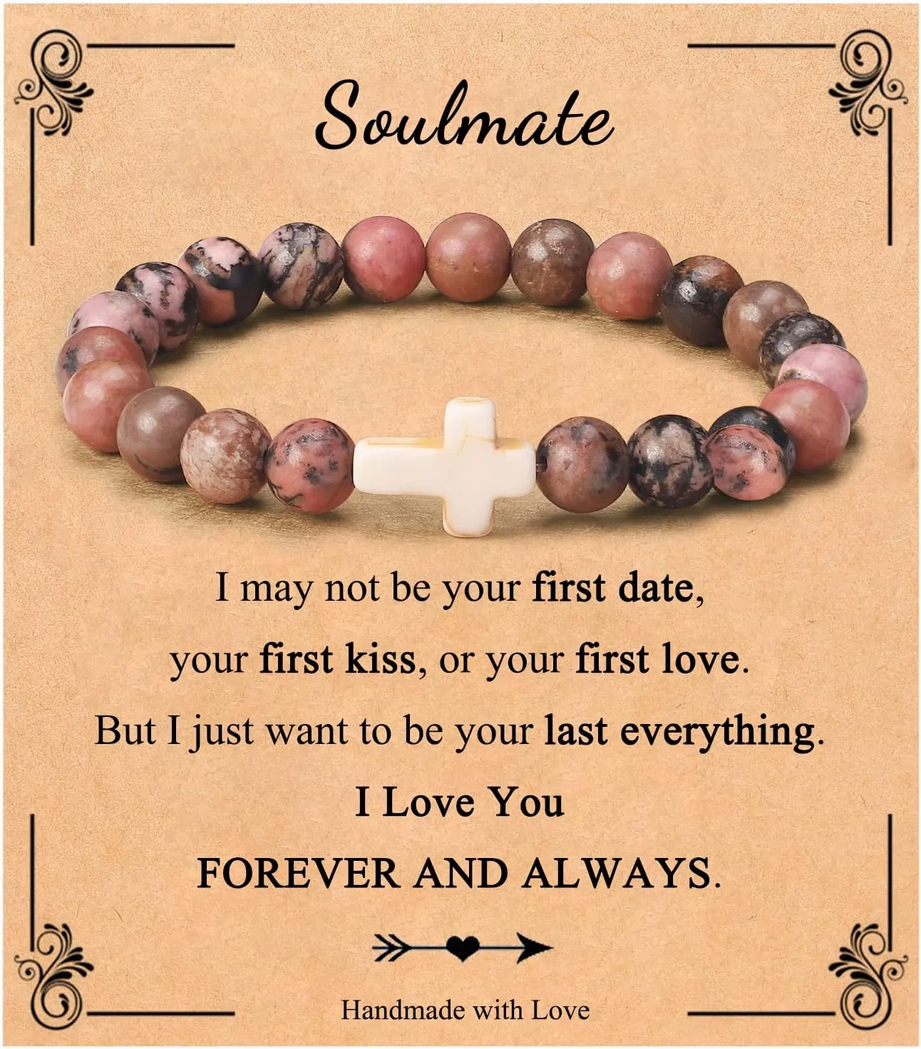 JoycuFF Christian Bracelets for Women Cross Bracelets for Religious Women Easter Catholic Natural Stone Bracelets Christian Jewelry Faith Communion Baptism Gifts