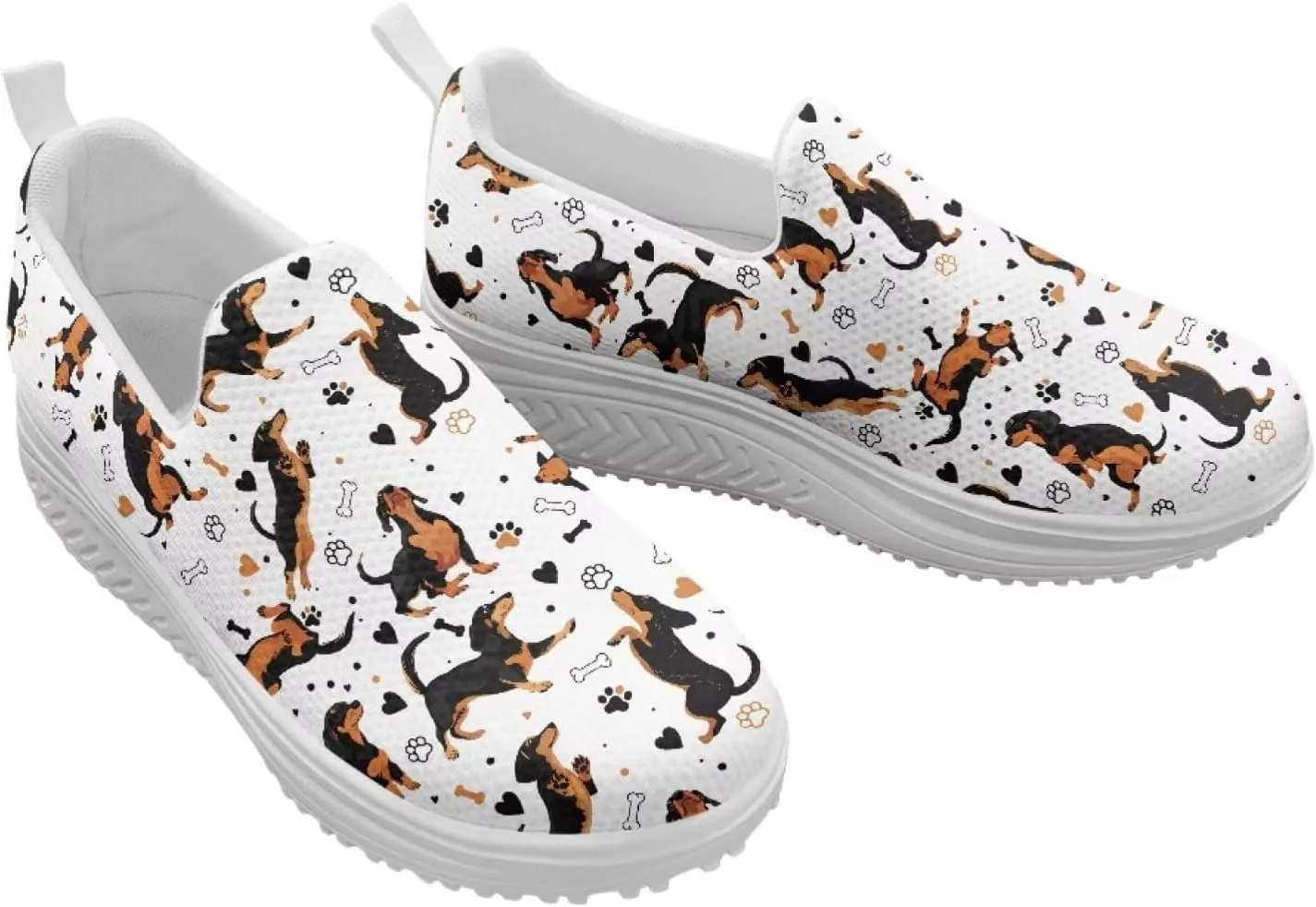 JoyLamoria Animal Print Womens Shoes Work Casual Fashion Tennis Soft Workout Cushion Comfort Knit Upper Running Orthopedic