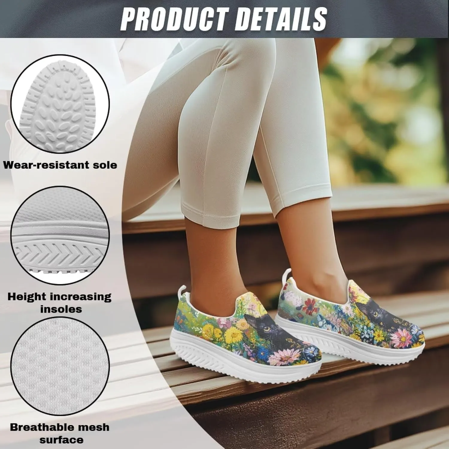 JoyLamoria Animal Print Womens Shoes Work Casual Fashion Tennis Soft Workout Cushion Comfort Knit Upper Running Orthopedic