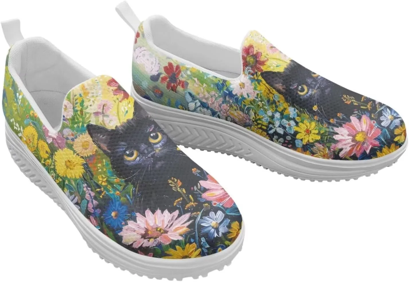 JoyLamoria Animal Print Womens Shoes Work Casual Fashion Tennis Soft Workout Cushion Comfort Knit Upper Running Orthopedic