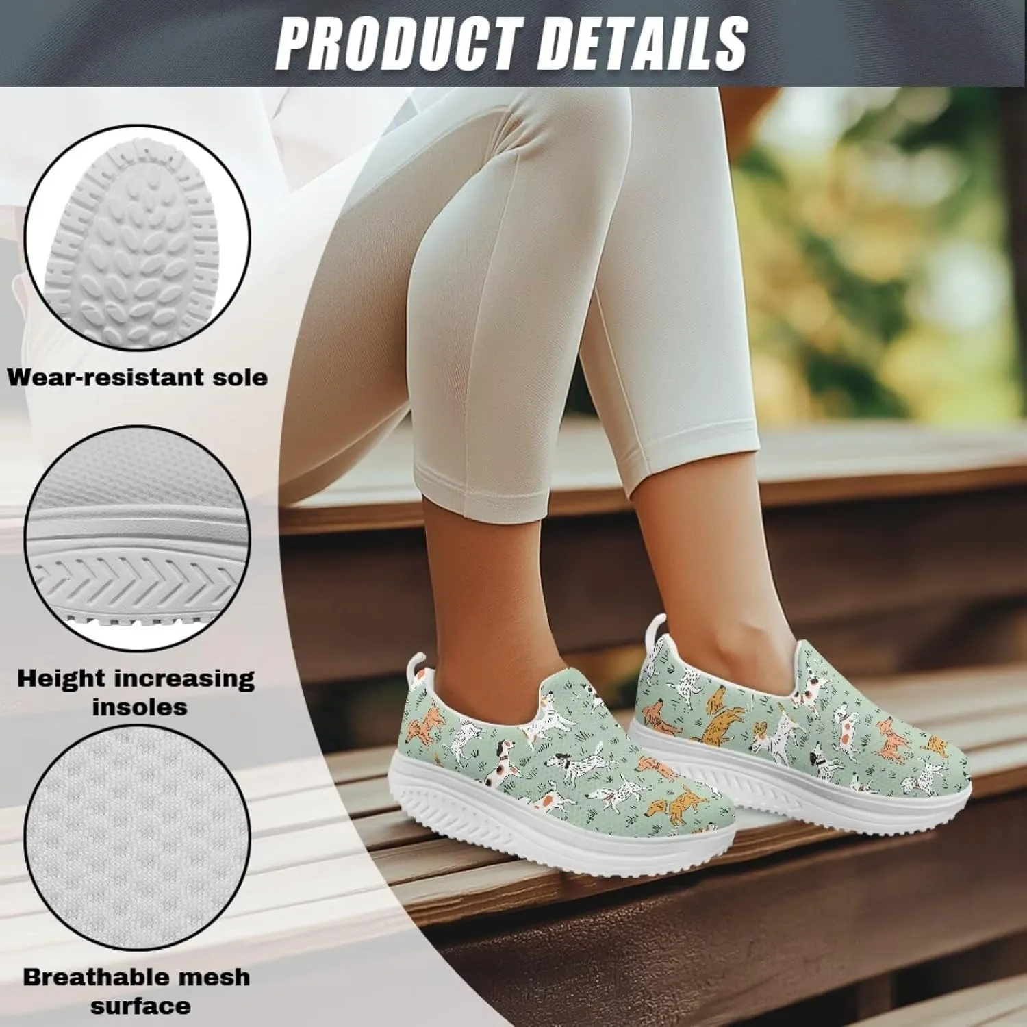 JoyLamoria Animal Print Womens Shoes Work Casual Fashion Tennis Soft Workout Cushion Comfort Knit Upper Running Orthopedic