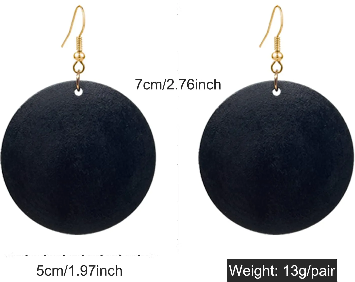 KaFu Dangle Natural Wood Teardrop Geometric Lightweight Drop Circle Earrings Stainless Steel Stud Bohemia Retro Earrings for Women