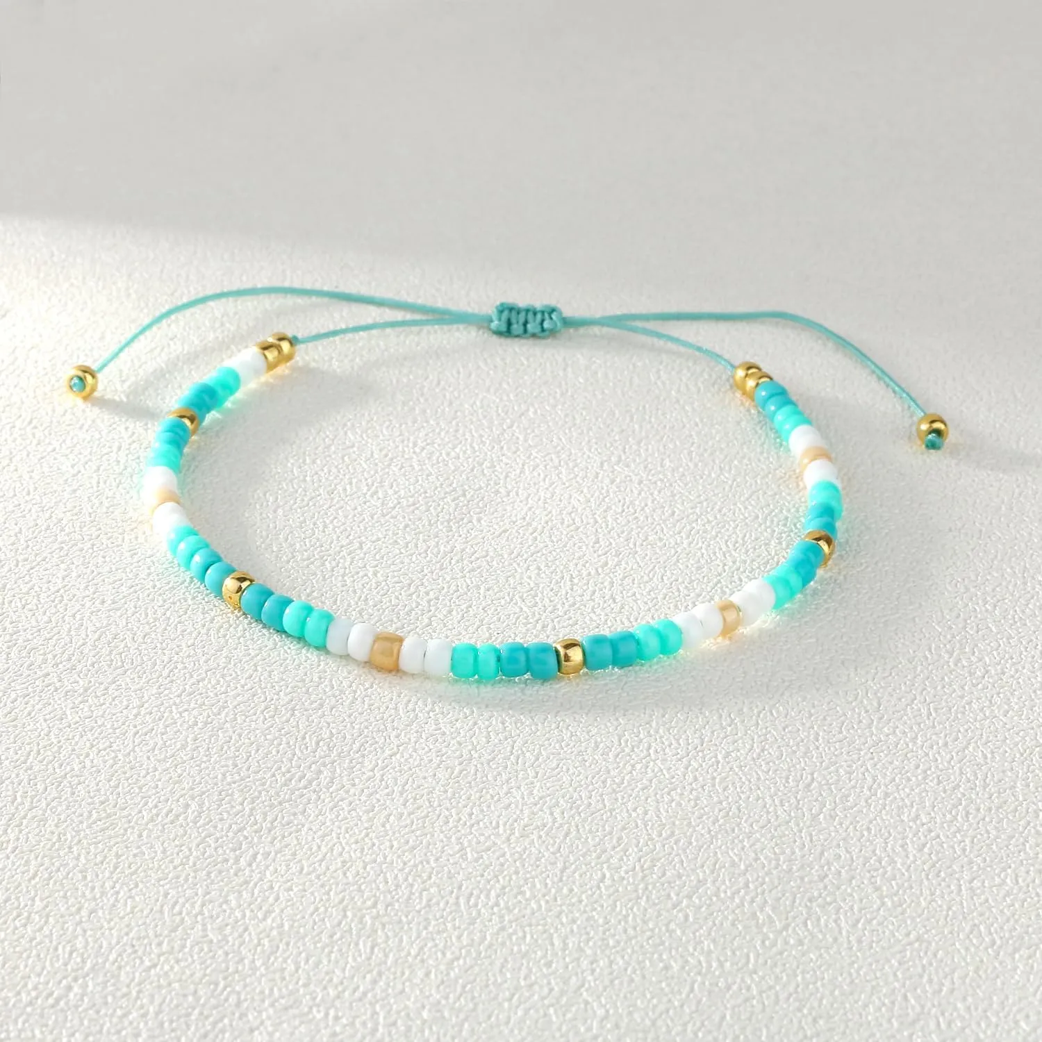 KELITCH BOHO Miyuki Beaded Strand Bracelets Thin Rope Stack Wrap Bracelets Women Fashion Handmade Friendship Bracelets