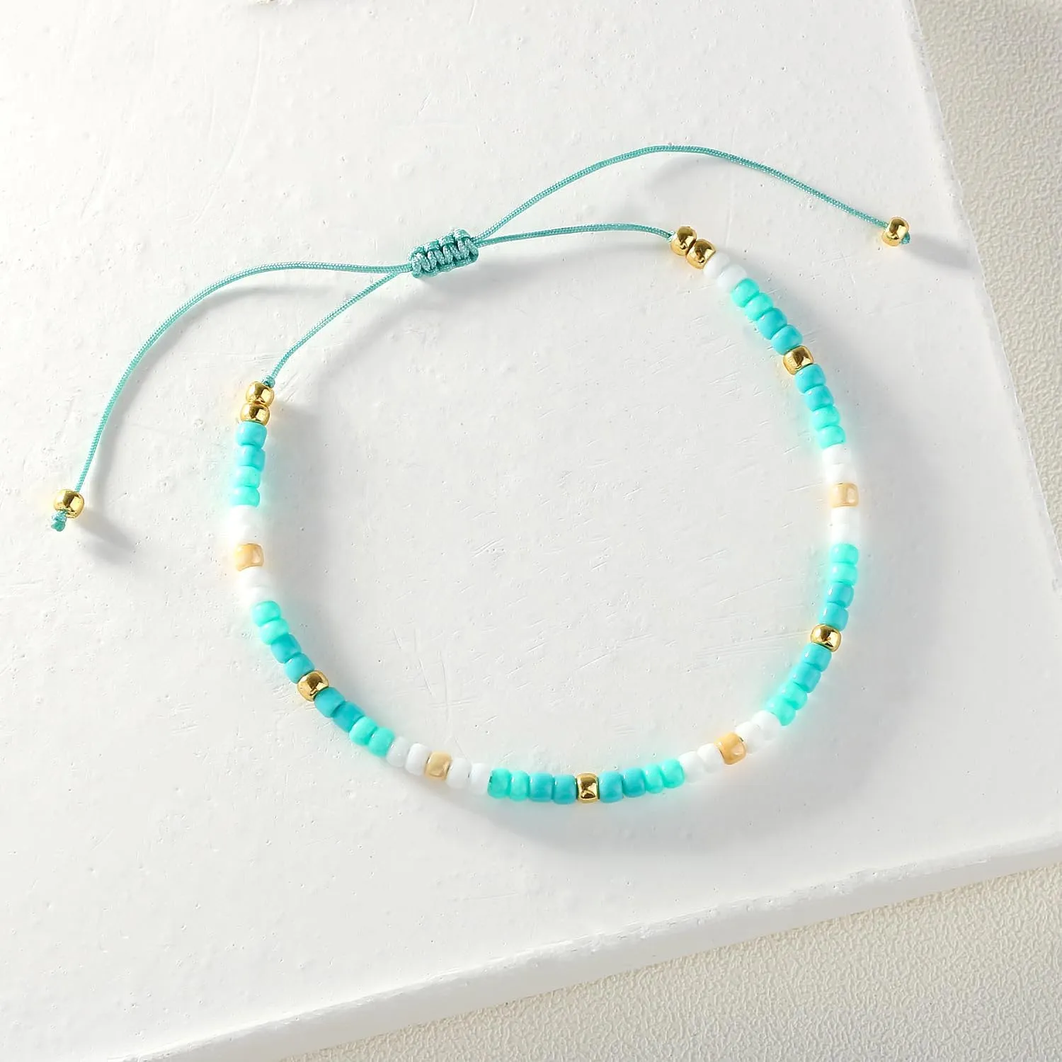 KELITCH BOHO Miyuki Beaded Strand Bracelets Thin Rope Stack Wrap Bracelets Women Fashion Handmade Friendship Bracelets