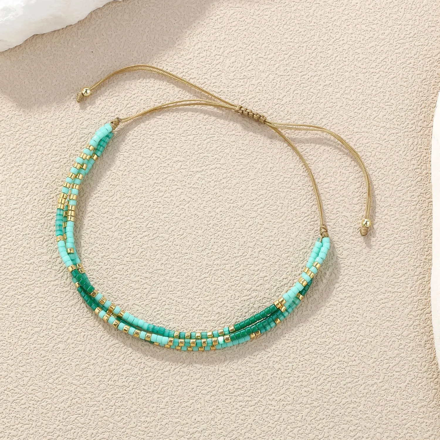 KELITCH Women Miyuki Friendship Bracelets Boho Hand-Braided Strand Bracelets Bangle