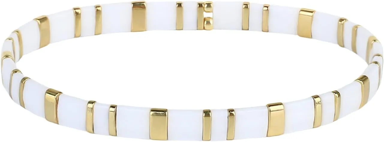 KELITCH Women Stretch Bracelets Tila Beaded Candy Colors Friendship Bracelets New
