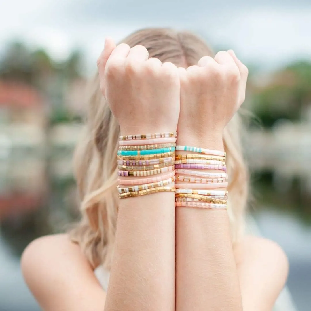 KELITCH Women Stretch Bracelets Tila Beaded Candy Colors Friendship Bracelets New