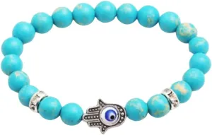 Khama Hand Bracelet Women Beaded Protect Guardian Friendship Stretch Family Friends Stackable Wrap Silver Anniversary Birthday