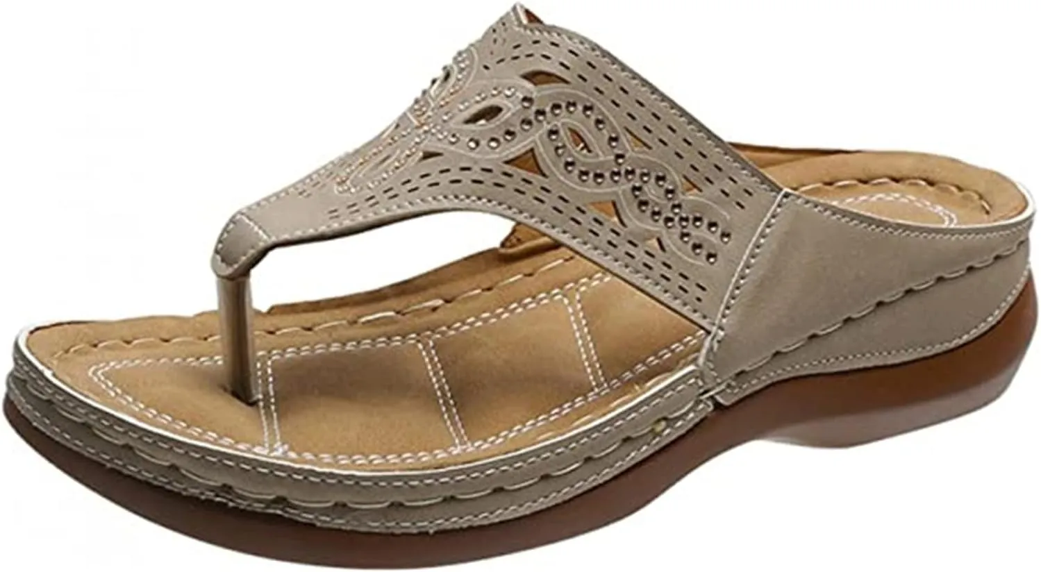 Ladmiple Dress Sandals For Women Orthotic Dressy Summer Comfort Walking Open Toe Arch Support Slides Orthopedic Flip Flops