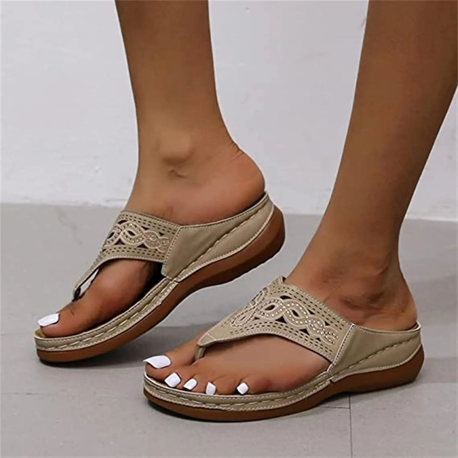 Ladmiple Dress Sandals For Women Orthotic Dressy Summer Comfort Walking Open Toe Arch Support Slides Orthopedic Flip Flops