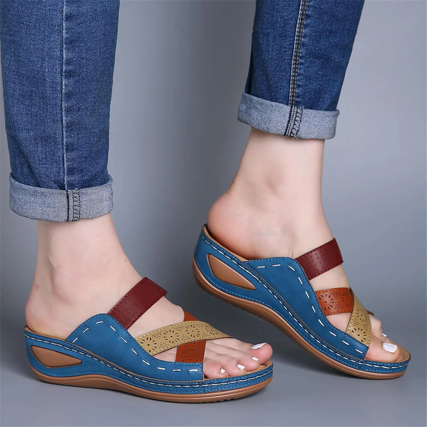 Ladmiple Orthotic Dress Sandals For Women With Arch Support Fashion Comfortable Slides Slippers Orthopedic Flip Flops