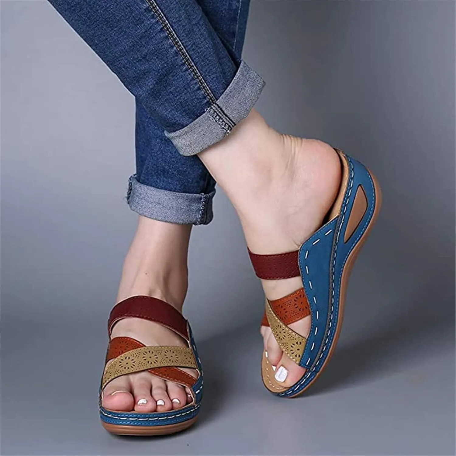 Ladmiple Orthotic Dress Sandals For Women With Arch Support Fashion Comfortable Slides Slippers Orthopedic Flip Flops