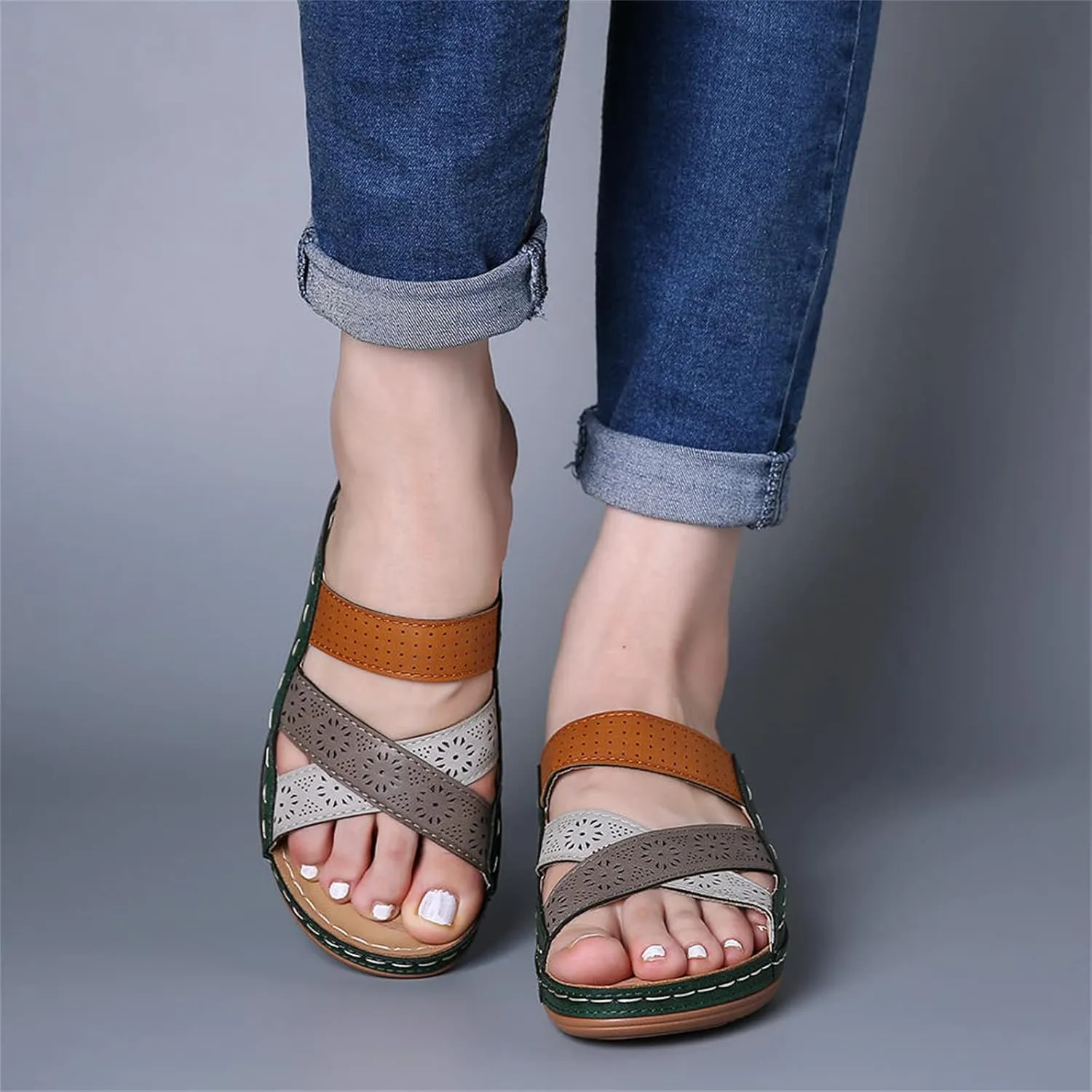 Ladmiple Orthotic Dress Sandals For Women With Arch Support Fashion Comfortable Slides Slippers Orthopedic Flip Flops