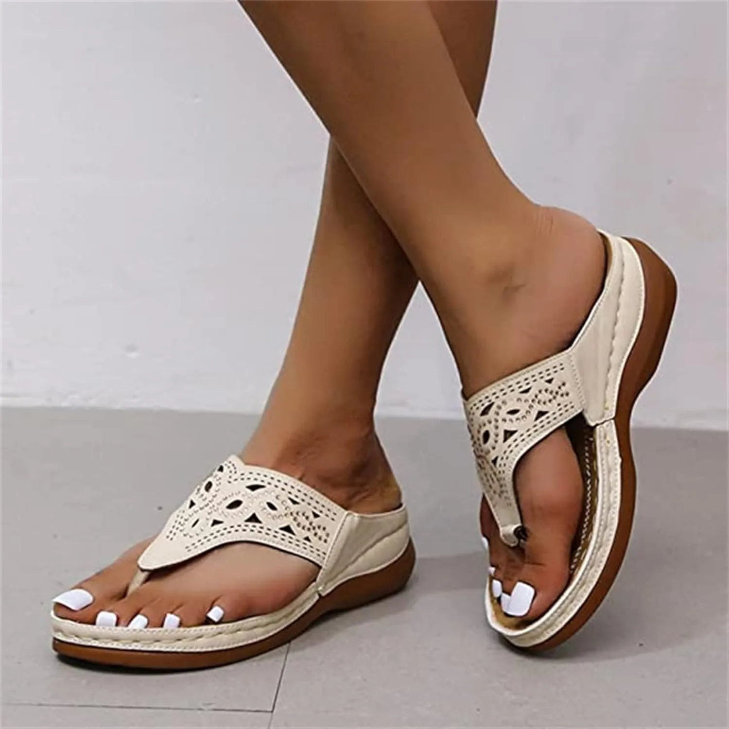 Ladmiple Orthotic Dress Sandals For Women With Arch Support Orthopedic Flip Flops Summer Comfortable Walking Slides