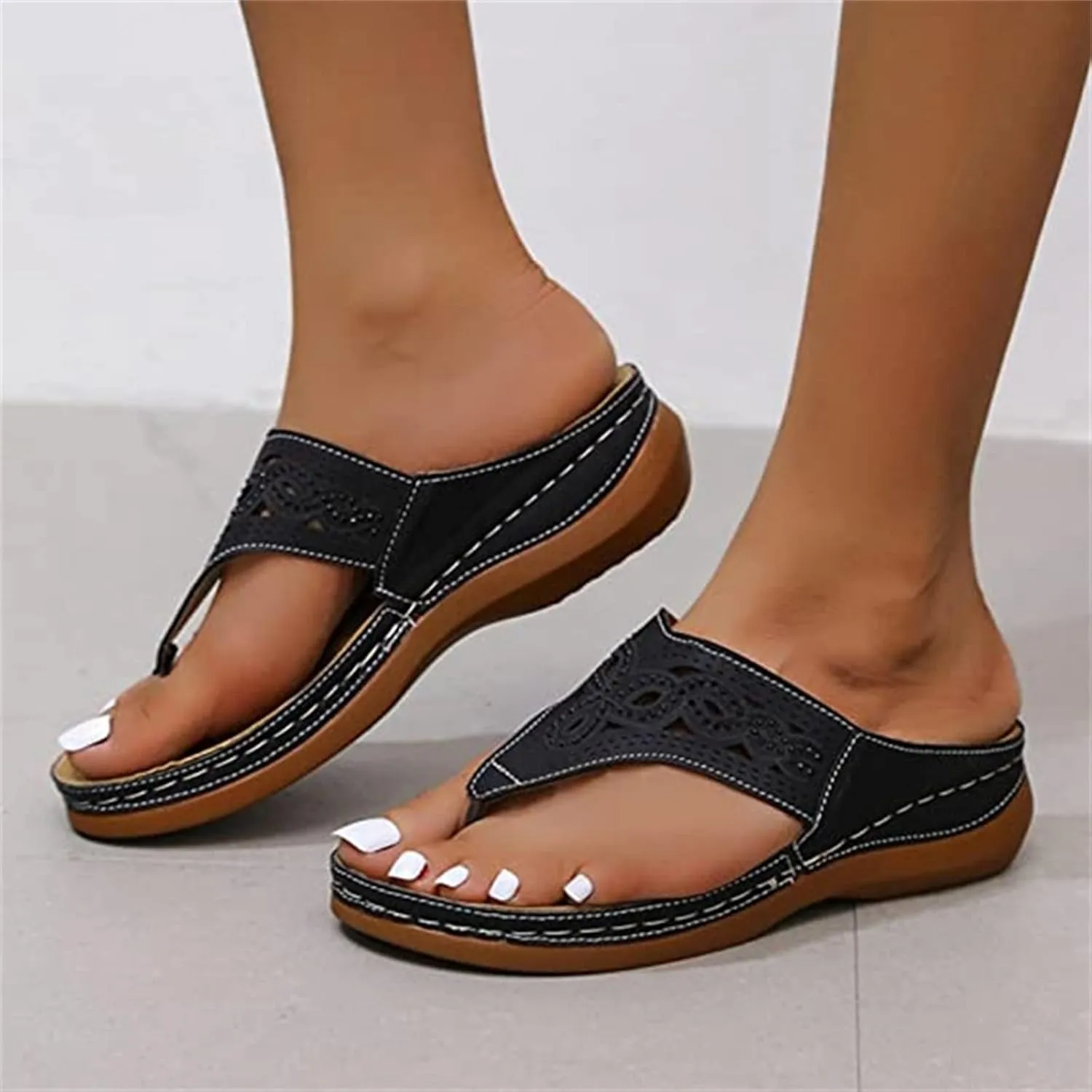 Ladmiple Orthotic Dress Sandals For Women With Arch Support Orthopedic Flip Flops Summer Comfortable Walking Slides