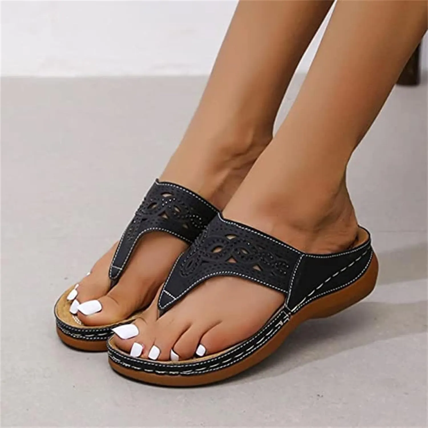 Ladmiple Orthotic Dress Sandals For Women With Arch Support Orthopedic Flip Flops Summer Comfortable Walking Slides