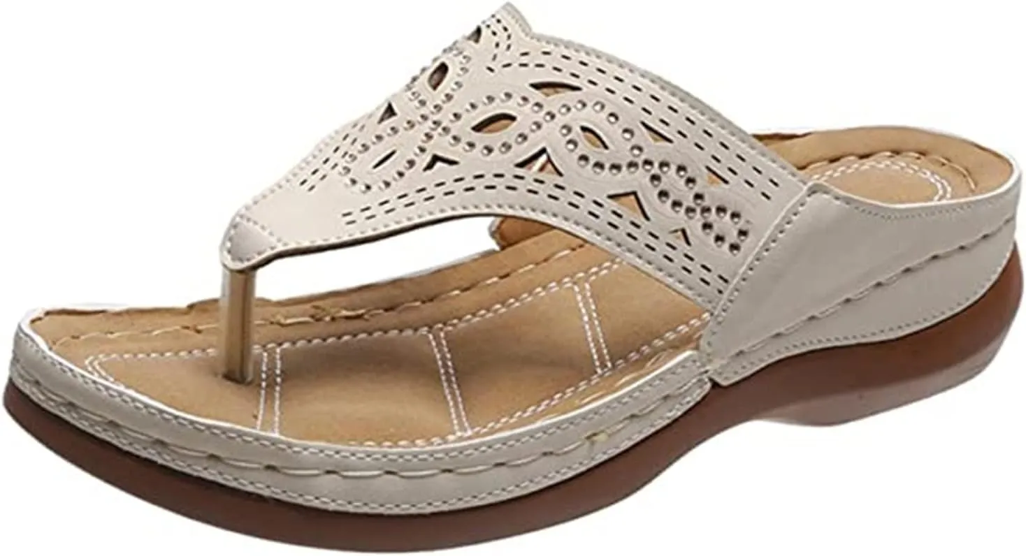 Ladmiple Orthotic Dress Sandals For Women With Arch Support Orthopedic Flip Flops Summer Comfortable Walking Slides