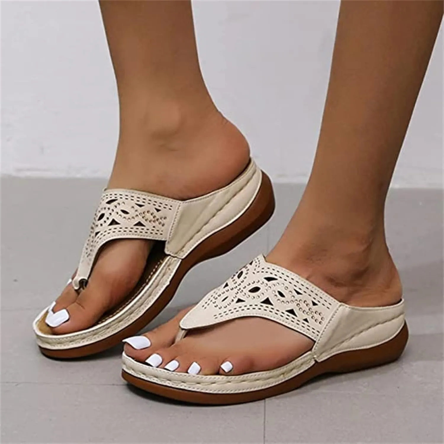 Ladmiple Orthotic Dress Sandals For Women With Arch Support Orthopedic Flip Flops Summer Comfortable Walking Slides