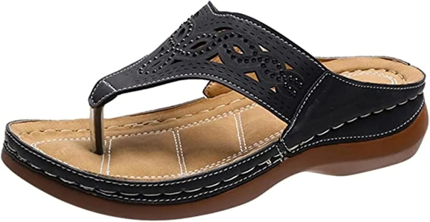 Ladmiple Orthotic Dress Sandals For Women With Arch Support Orthopedic Flip Flops Summer Comfortable Walking Slides