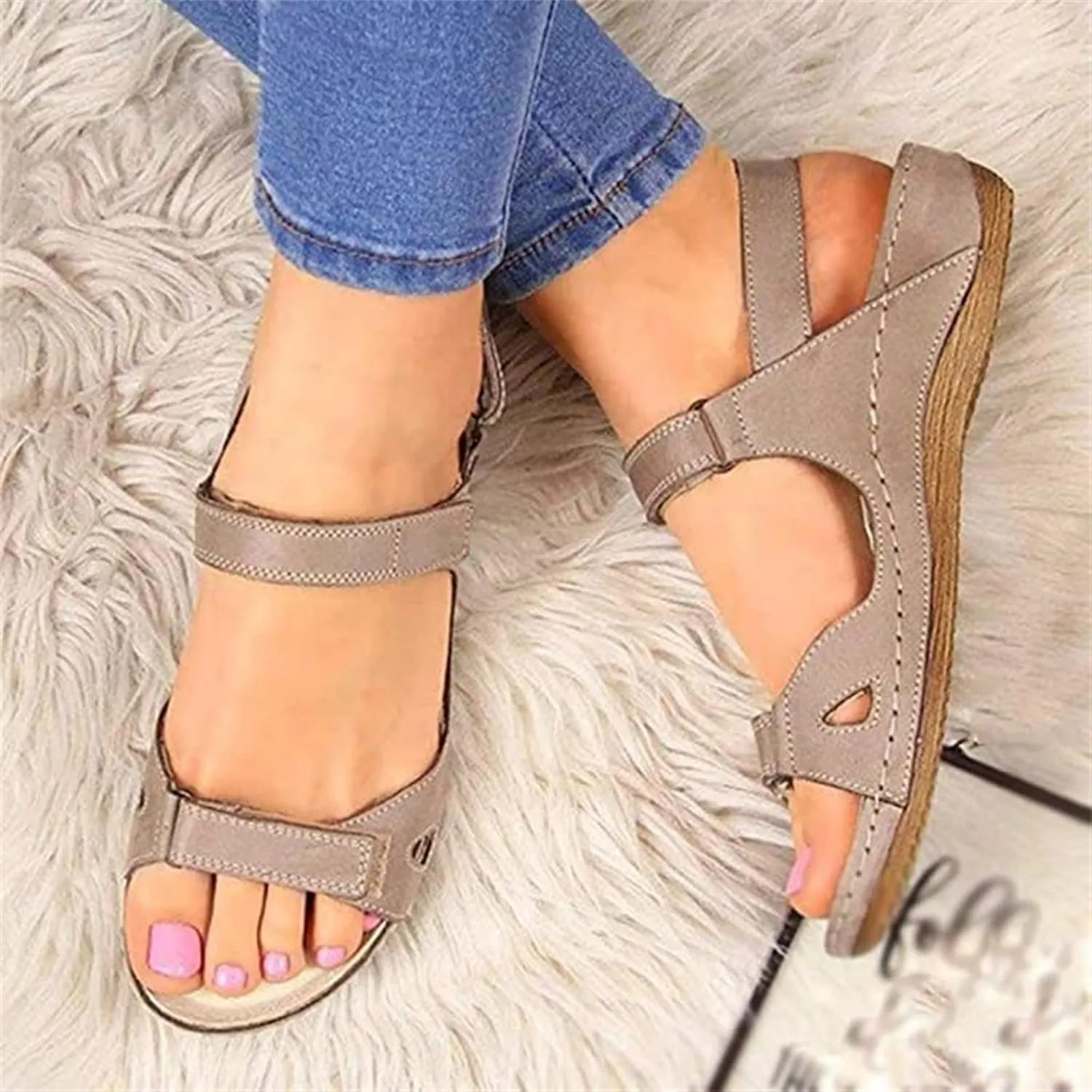 Ladmiple Orthotic Sandals For Women Dressy Summer Flips Flops Arch Support for Flat feet Orthopedic Slides Plantar Fasciitis