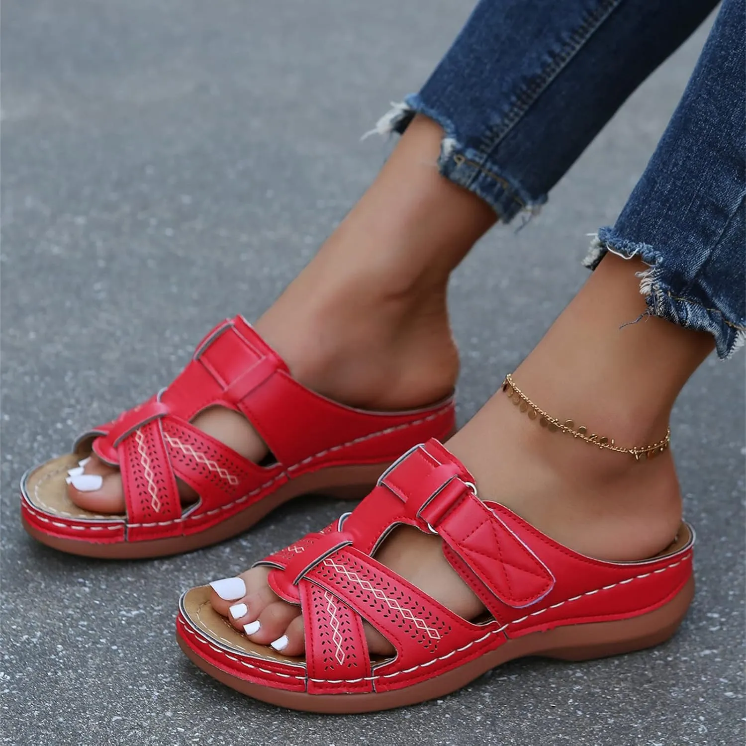 Ladmiple Orthotic Sandals For Women Plantar Fasciitis Comfortable Arch Support Dressy Summer Orthopedic Flip Flops Slides