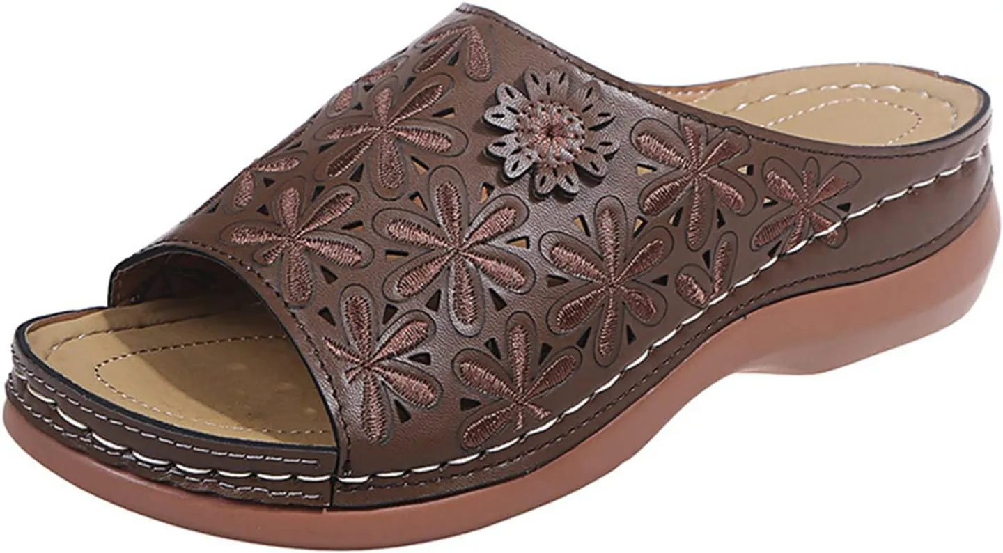 Ladmiple Orthotic Sandals For Women Plantar Fasciitis Flips Flops Comfortable Arch Support for Flat feet Orthopedic Slides