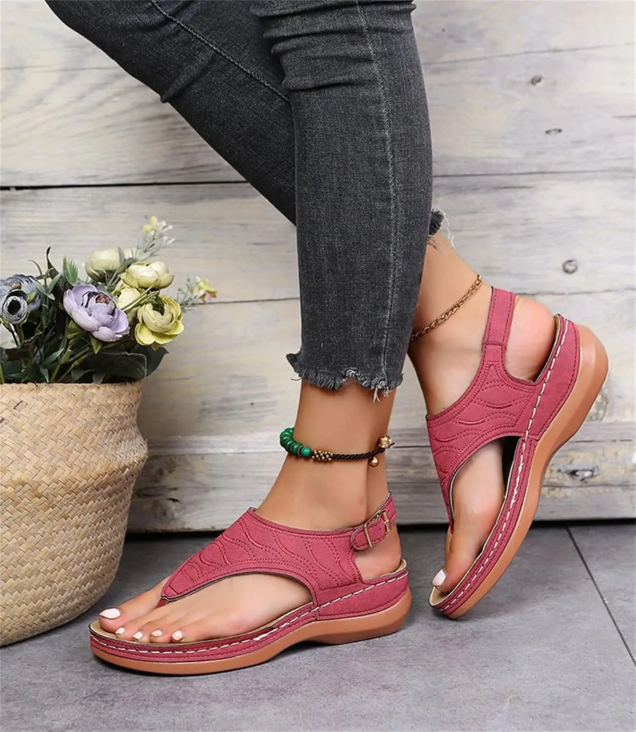 Ladmiple Orthotic Sandals For Women Wide Width Comfortable Arch Support Orthopedic Flip Flops Dressy Summer Walking Slides