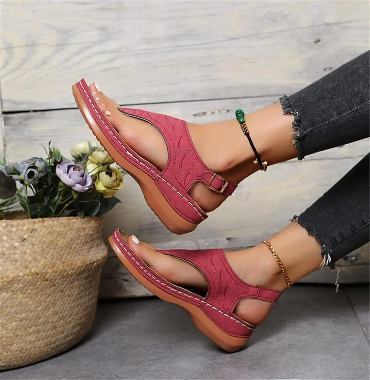 Ladmiple Orthotic Sandals For Women Wide Width Comfortable Arch Support Orthopedic Flip Flops Dressy Summer Walking Slides