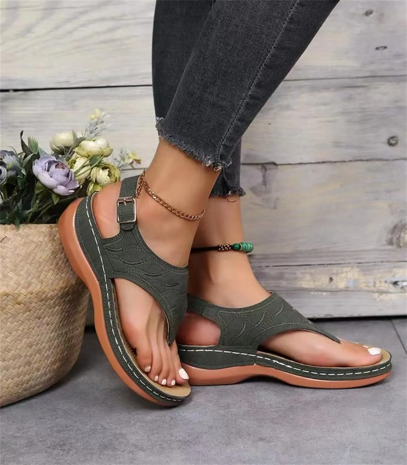 Ladmiple Orthotic Sandals For Women With Arch Support Orthopedic Flip Flops Soft Dressy Summer Beach Shoes Comfortable Slides