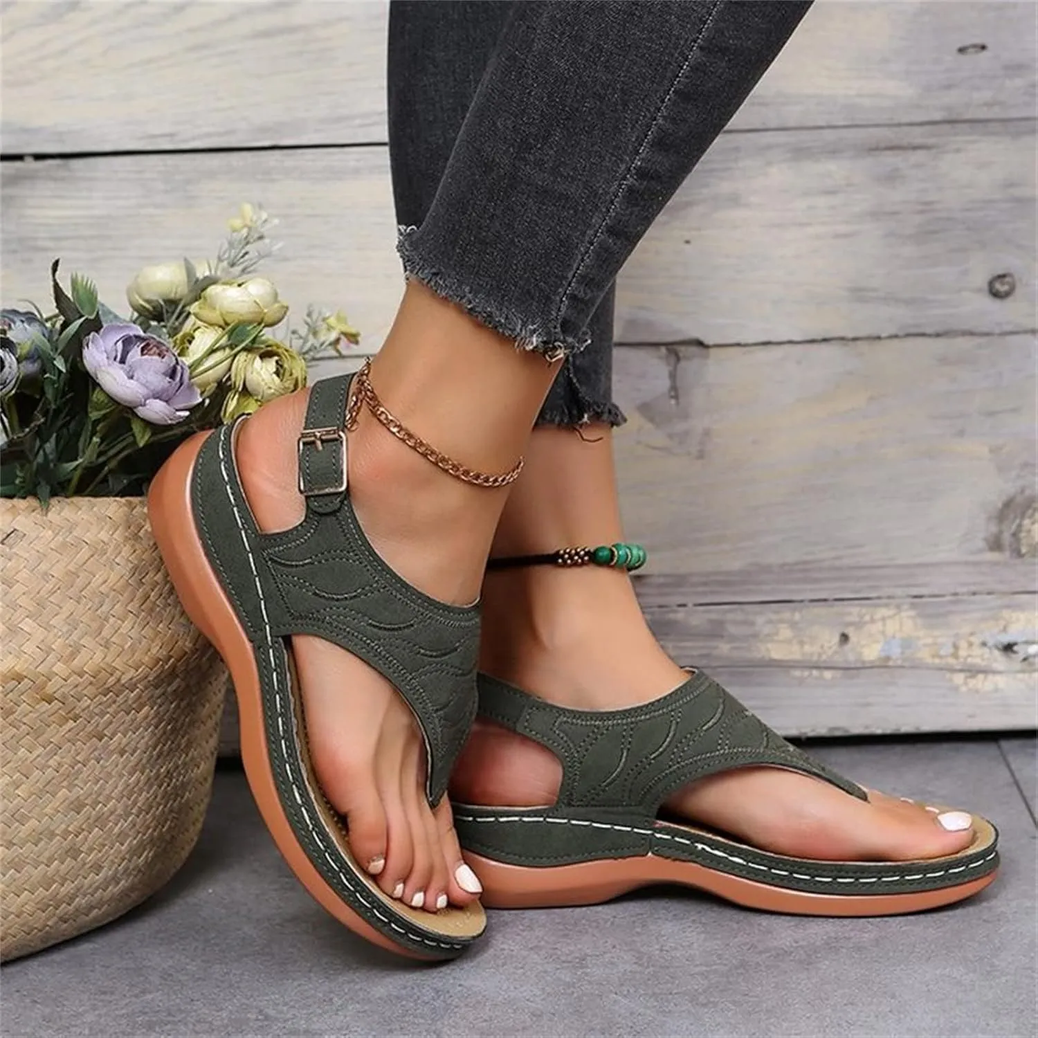 Ladmiple Orthotic Sandals For Women With Arch Support Orthopedic Flip Flops Soft Dressy Summer Beach Shoes Comfortable Slides