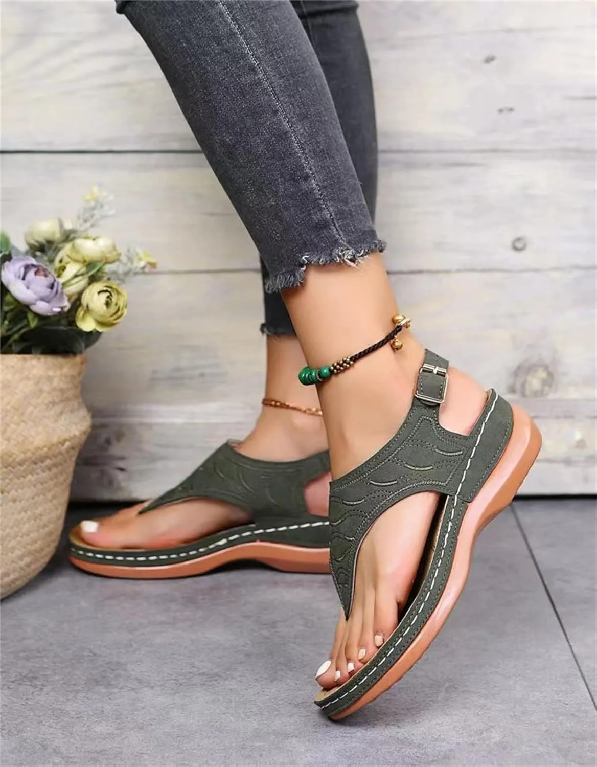Ladmiple Orthotic Sandals For Women With Arch Support Orthopedic Flip Flops Soft Dressy Summer Beach Shoes Comfortable Slides